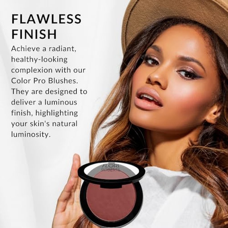 Color Pro Blush by Flori Roberts, Pressed Powder Blush with Buildable Coverage, Complexion Enhancing Makeup