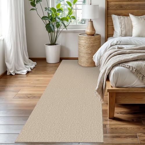 Washable Runner Rug 3x8 Ft Non Slip Foyer Rug Sand Beige - Earthall
