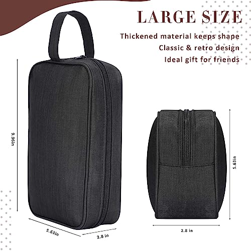Sweetude 9 Pieces Large Toiletry Bag for Men and Women Black Toiletry Travel Bag Bulk Water Resistant Shaving Organizer with Hanging Handle Divider Foldable Cosmetic Pouch for Cosmetics Accessories