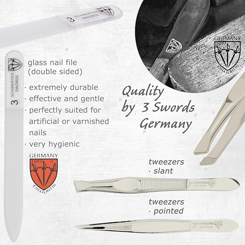Black Synthetic Leather Manicure Pedicure Set - 3 Swords Germany