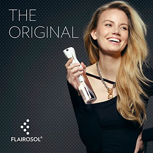 FLAIROSOL - The Original, 2 Pack Spray Bottle for Hair, Continuous Mister, Ultra Fine Water Mist - Clear Bottle & White Bottle