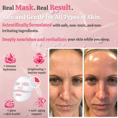 Hydrogel Collagen Sleep Mask with Hyaluronic Acid for Deep Hydration & Glass Skin - Pack of 4