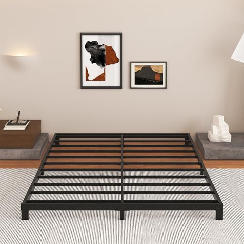 Queen Low Profile Bed Frame - 5 Inch Platform Bed, Steel, No Box Spring Needed - Black, Variation of Queen / 5 Inch