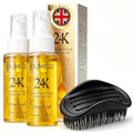 24K Gold Hair Oil Repair Shine Serum with Coconut, Argan & Olive Oils - 2.02 Fl Oz Pack of 2