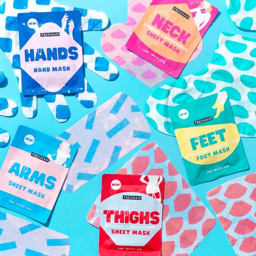Freeman Flirty Feet Foot Mask & Silky Hands Hand Mask Set ? Moisturizing Socks with Coconut Oil & Mint Extract + Hydrating Gloves with Coconut Oil & Rose Extract