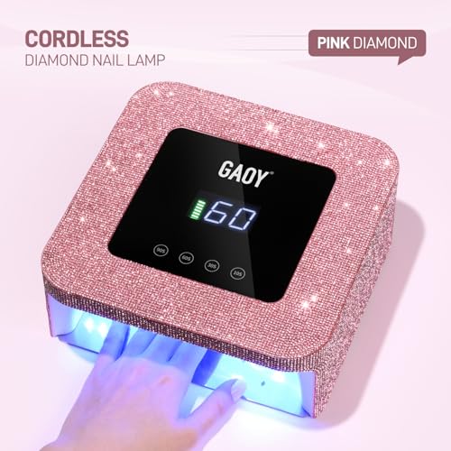 Cordless UV LED Nail Lamp for Gel Nails Rechargeable Pink Diamond