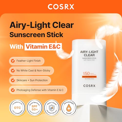 COSRX Vitamin E Sunscreen & Airy Light Sunstick Keyring Gift Set - Travel Friendly SPF 50+