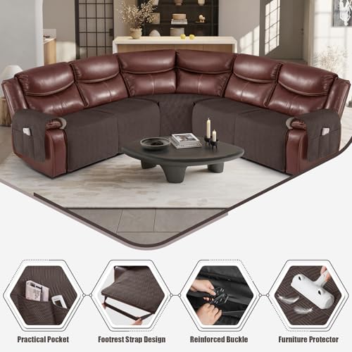 Waterproof Recliner Couch Cover - Chocolate 5 Seat Sectional Sofa Protector