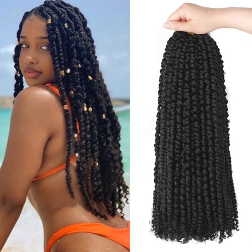 Sunsmilely 24 Inch Pre-Twisted Passion Twist Crochet Hair 8 Packs 1B/24in