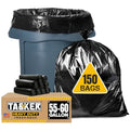 Heavy Duty 55-60 Gallon Trash Bags - 150 Pack Large Black Garbage Bags for Yard & Outdoor Waste - Tasker