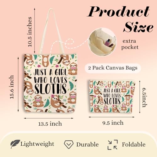 Giraffe Wolves Foxes Bunnies Sloths Monkeys Snakes Cosmetic Makeup Bag Beach Canvas Tote Bag for Women Christmas