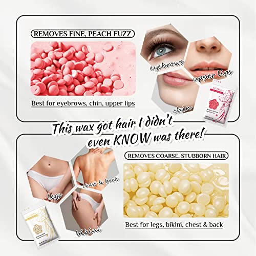 KOTAMU Digital Waxing Kit Pink for Women Men Home Salon, 1lb Unscented Hard Wax Beads for Face Eyebrows Armpit Legs Bikini Brazilian Full Body Thick &Thin Hair Removal