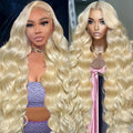28 Inch Blonde Human Hair Lace Front Wig 13x6 HD Body Wave for Women