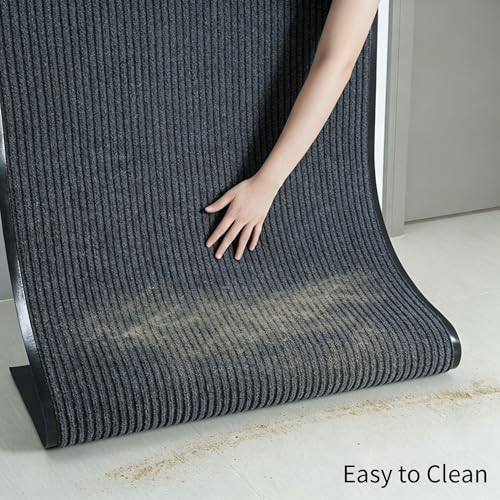 Grey Commercial Grade Door Floor Mat 3' x 16.4' Non Slip Waterproof Entryway Rug