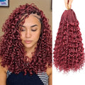 Goddess Box Braids Crochet Hair 14 Inch - Burgundy, Pack of 7