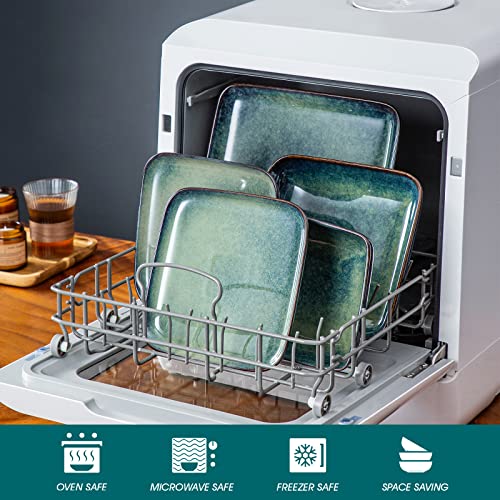 Vancasso Green Square Stoneware Dinnerware Set for 4 - 16 Pieces