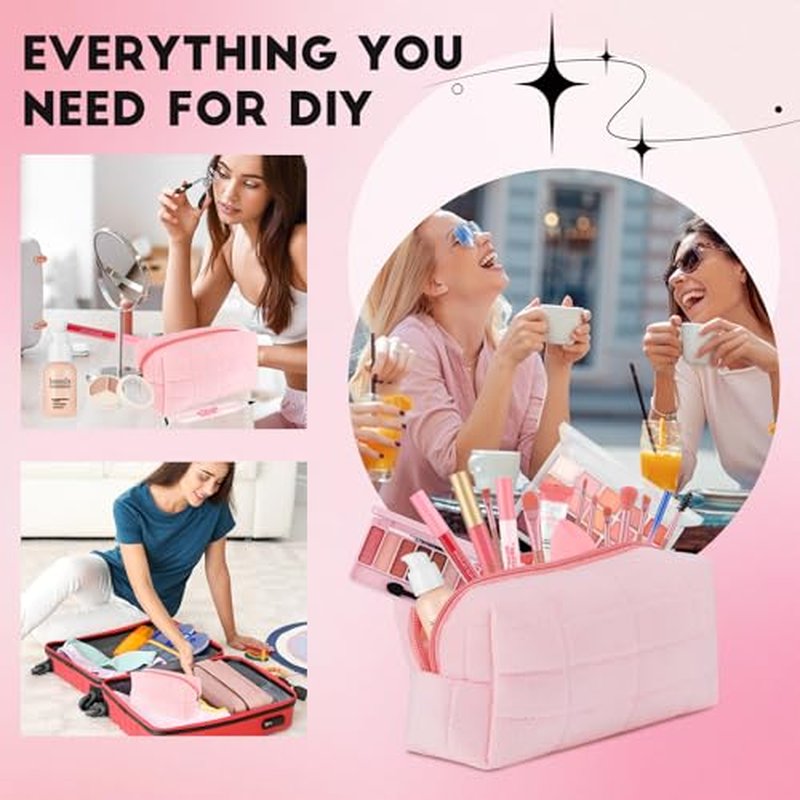 All In One Makeup Kit for Teen Girls Beginners with Foundation,Eyeshadow, Lipstick, Eyeliner, Mascara, Brushes, Bag, Travel Friendly MakeUp Gift Set, Birthday Gifts for Teen Girls, Graduation Gifts