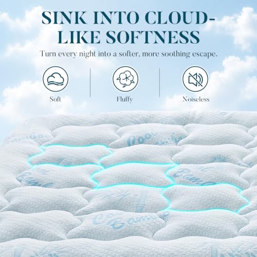 Light Blue King Cooling Gel Memory Foam Mattress Topper 78x80 in for Hot Sleepers