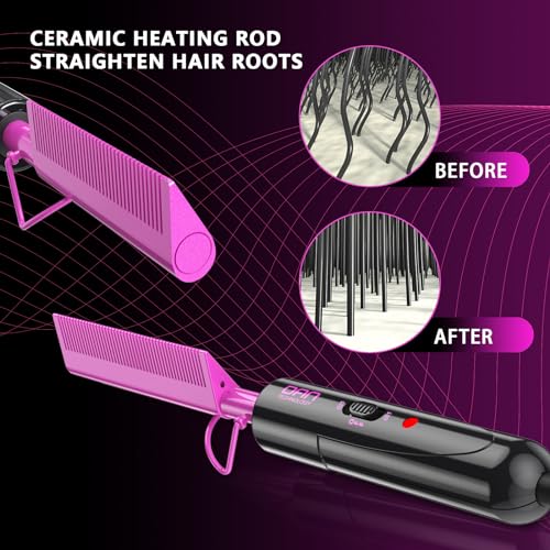 Hot Comb and Flat Iron for Black Women's Hair - Hair Straightener & Styling Tool