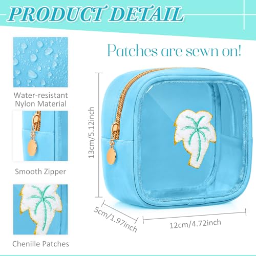 Mini Preppy Makeup Bags Bulk - Multicolor Beach Storage Pouches - 6 Pack