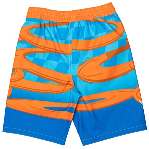 Hot Wheels Boys' 2-Piece Swimwear Set - Rash Guard & Trunks, Blue, Toddler to Big Kid
