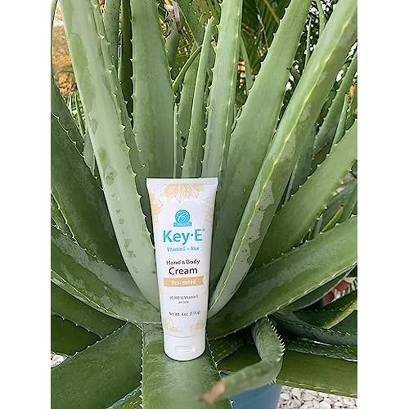 Carlson - Key-E Hand & Body Cream, Vitamin E & Organic Aloe, 20000 IU Vitamin E, Fragrance-Free, 4 oz (Pack of 2)