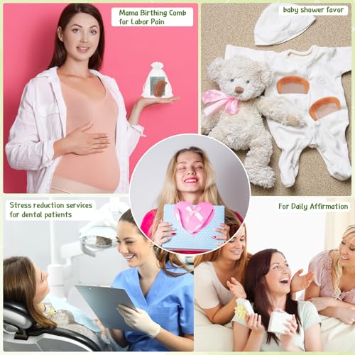 20 Sets Birthing Comb Labor Pain Relief with Affirmation Cards - Pregnancy Stress Relief Gift