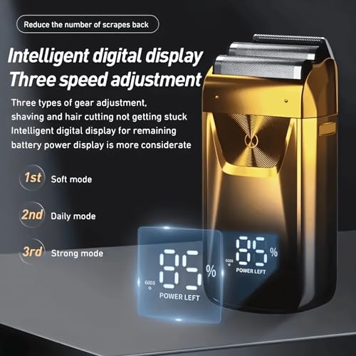 Electric Foil Shaver for Men, 2-in-1 Razor & Trimmer, Rechargeable