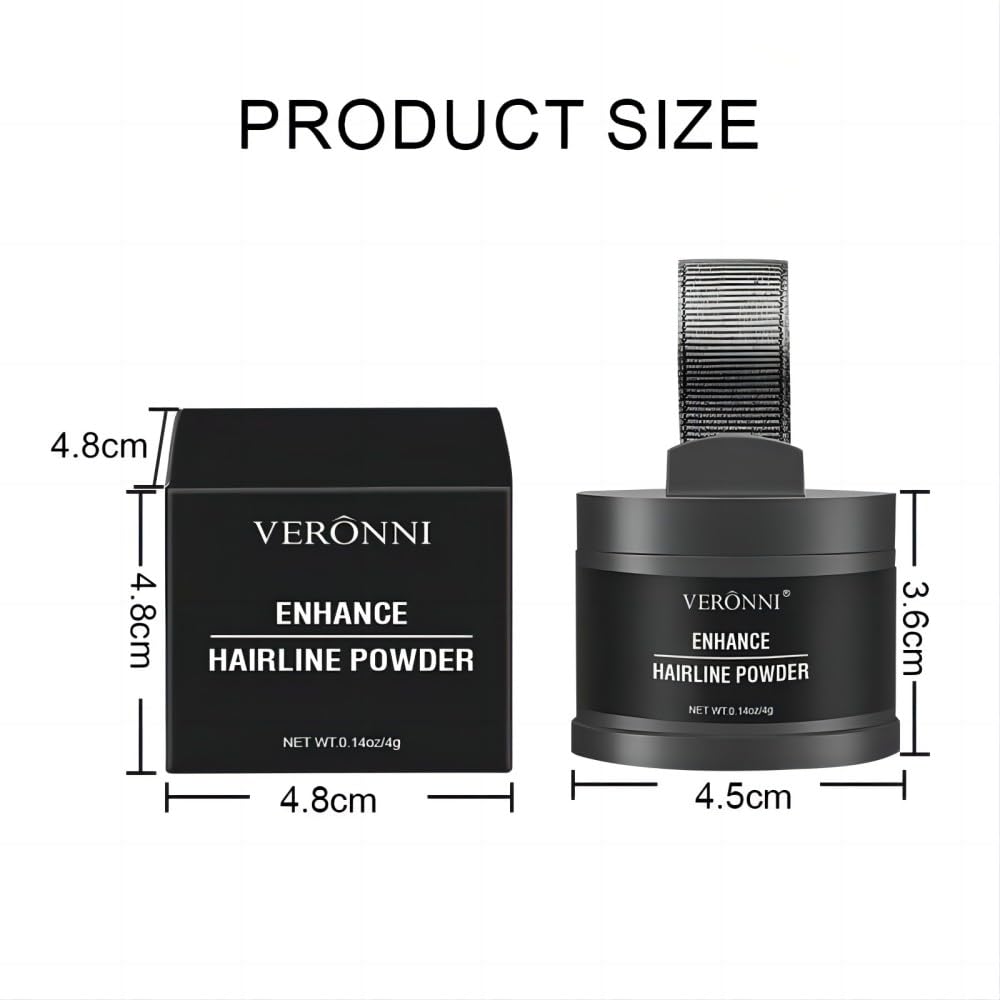 Hairline Powder Root Touch Up Hair Color, Instant Hairline Powder for Thinning Areas and Gray Hair Coverage, Natural and Non-greasy Root Cover up for Women and Men (Dark Brown, 06)