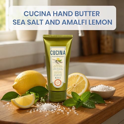 Nourishing Hand Butter with Sea Salt & Amalfi Lemon - Deep Hydration, Olive Oil, 2 fl oz - Variation of Sea Salt and Amalfi Lemon