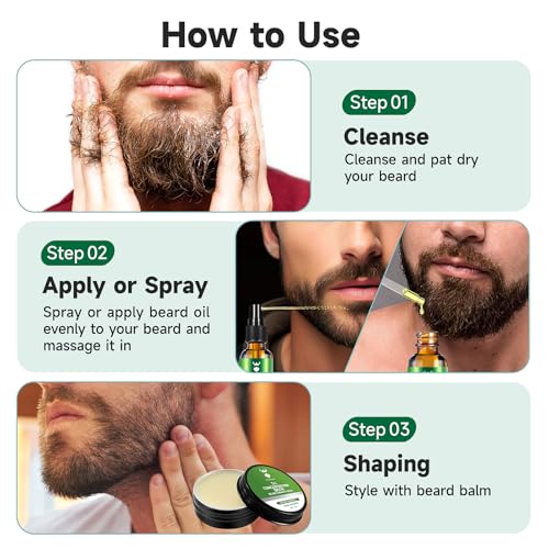Beard Growth Oil & Balm Kit - Citrus Serenity with 5% Biotin & Natural Oils