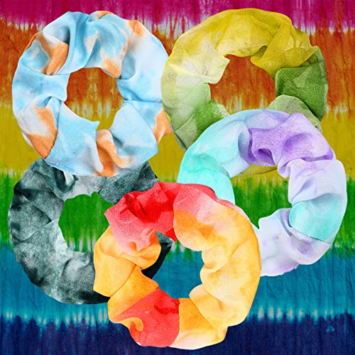 White Cotton Tie Dye Hair Scrunchies & Headbands Bulk Kit - 65 Pcs for DIY & Craft