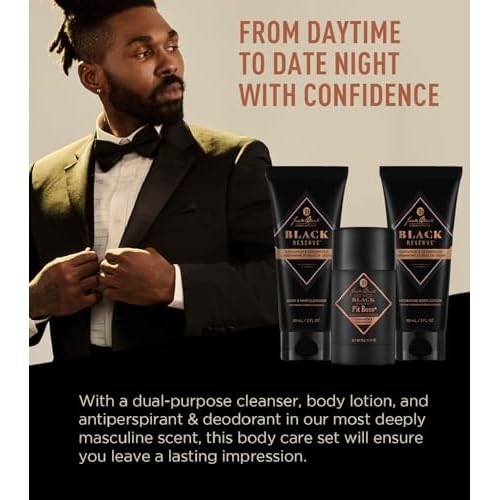 Jack Black Body Collection Set for Men - Mens Body Wash, Pit Boss Men's Deodorant, Body Lotion, Grooming Kit