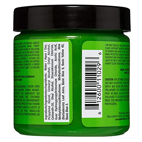Neon Green Hair Dye - Bright Semi-Permanent Color for Pre-Lightened Hair, 4 oz, 2 Pack