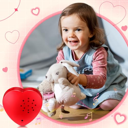 30 Pack Heart Sound Recorders for Stuffed Animals & DIY Gifts - Red