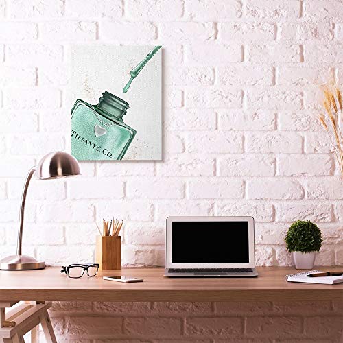 Stupell Industries Makeup Nail Polish Brush Cyan Drip Fashion Design Canvas Wall Art, Multi-Color