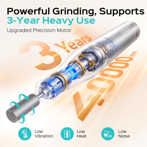 COSLUS E51 Professional Black Nail Drill with Adjustable Speed & Storage Base