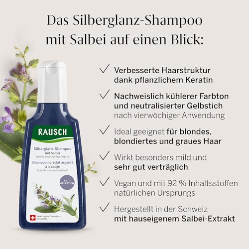 Rausch Purple Shampoo for Dry Hair - Light Silver Shine, 200ml