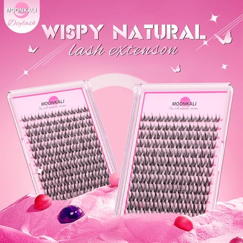 Natural Lash Clusters Wispy Fairy Eyelash Extensions 10-16MM CC Curly Manga Eyelash Clusters 120Pcs Individual Versatile DIY Lash Extension, Black
