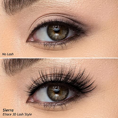 Eliace False Eyelashes 15 Pairs Lashes Natural look Cat Eye Lashes Wispy, 3D Mink lashes Fluffy Long Thick, Fake Eyelashes Cross Wispy Volume Lash Soft Reusable Dramatic, Sierra Style