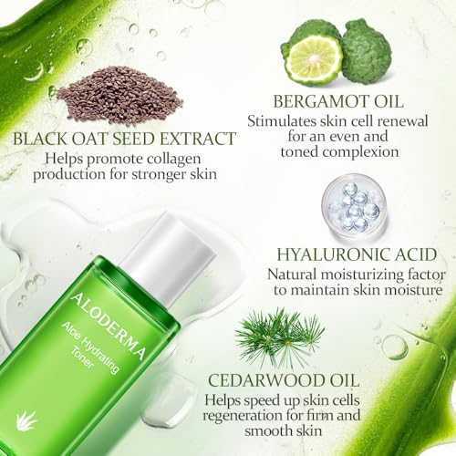 Hydrating Facial Toner with Organic Aloe Vera & Hyaluronic Acid - 4.2 oz