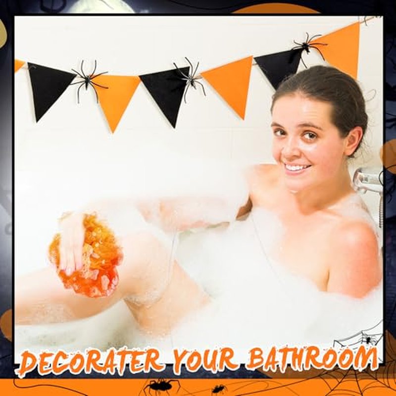 24 Pcs Bath Loofah Sponge Blue Loofah Exfoliating Body Scrubber Shower Sponge 50g Mesh Pouf Balls Gift Basket for Baby Shower Women Men Bathing Accessories Gift Bucket(Orange,Black)
