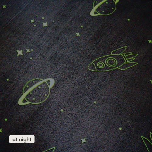 Hakuna Matte CloudSoft Baby Play Mat Planet 47x67 Inch Glow-In-Dark Floor Mat