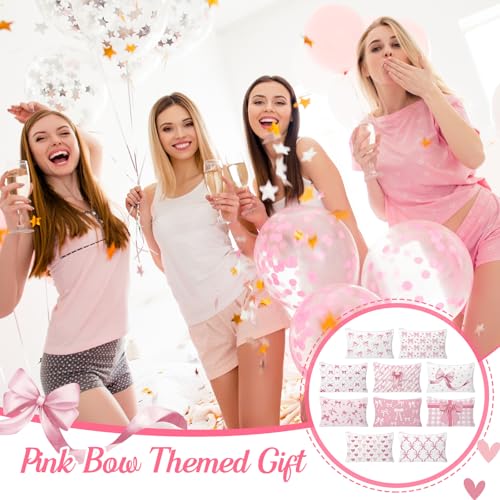 Pink Bow Makeup Bags Set for Women - 30 Coquette Cosmetic Pouches with Bow Variation