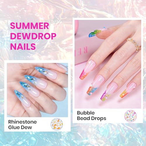 Beetles Jelly Gel Nail Polish Set - Sunbeam Jelly 20 Neon Rainbow Colors with Glitter & Rhinestones