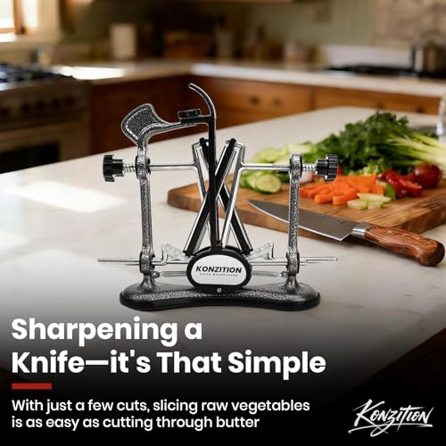 KONZITION Gunmetal Grey Adjustable V-Shape Knife Sharpener Replacement for Warthog, Home & Kitchen