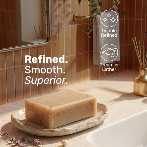 Unscented Oatmeal & Honey Goat Milk Soap Bar 3 Pack for Dry Skin - Luxury Handcrafted