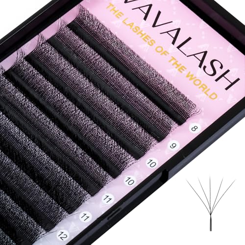 VAVALASH W-shaped Eyelash Extension 5D Premade Fans 0.07 D Curl Volume Lash Extensions Easy Fanning Lashes Matte Black Volume Premade Cluster W Lashes(W Shaped-5D-0.07-D-8-15mm£©