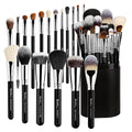 Professional Makeup Brush Set with Holder - 19 Pcs Synthetic Tools for Face & Eye Makeup