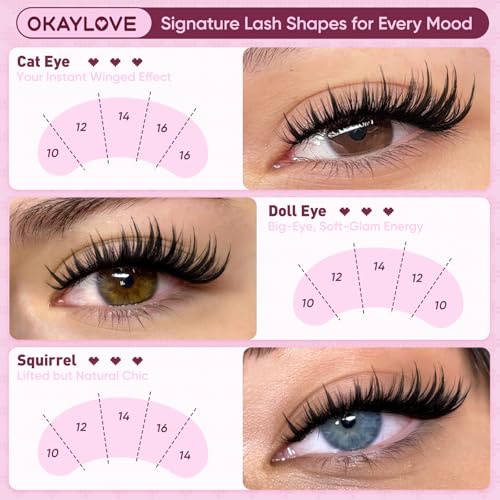 OKAYLOVE Bunny Lash Clusters Kit, 8-18mm Wipsy Lashes Cluster Eyelash Extensions Kit, 120pcs CC Curl Natural Individual Lashes Clear Band Manga Eyelashes Clusters with Bond and Seal, Remover, Tweezers